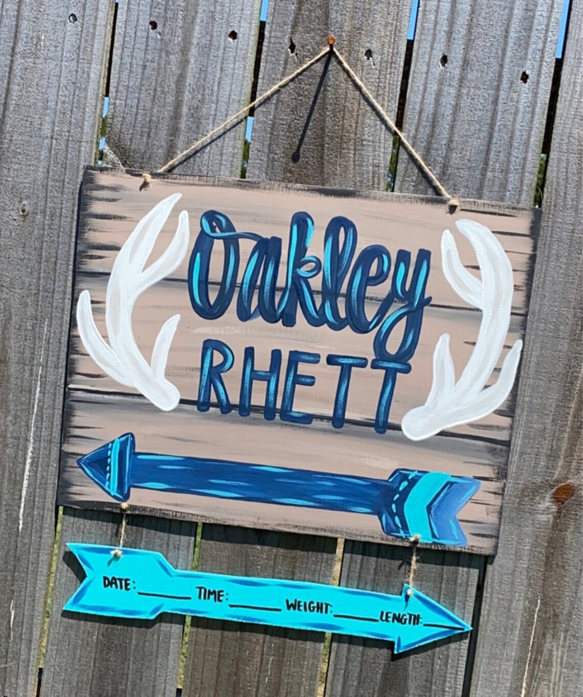 Rustic Baby Hospital Door Hanger Deer Antler Hospital Door Etsy