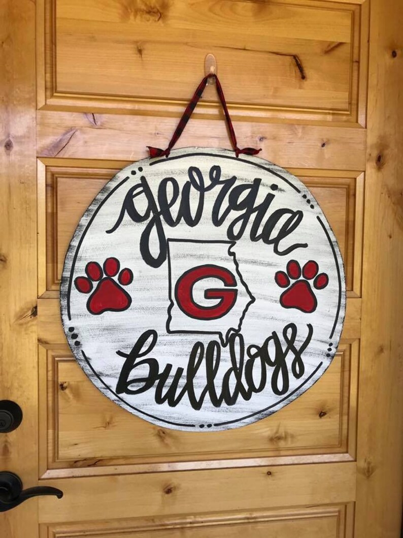 Bulldog Door Hanger Door Hanger Go Dawgs Door Etsy