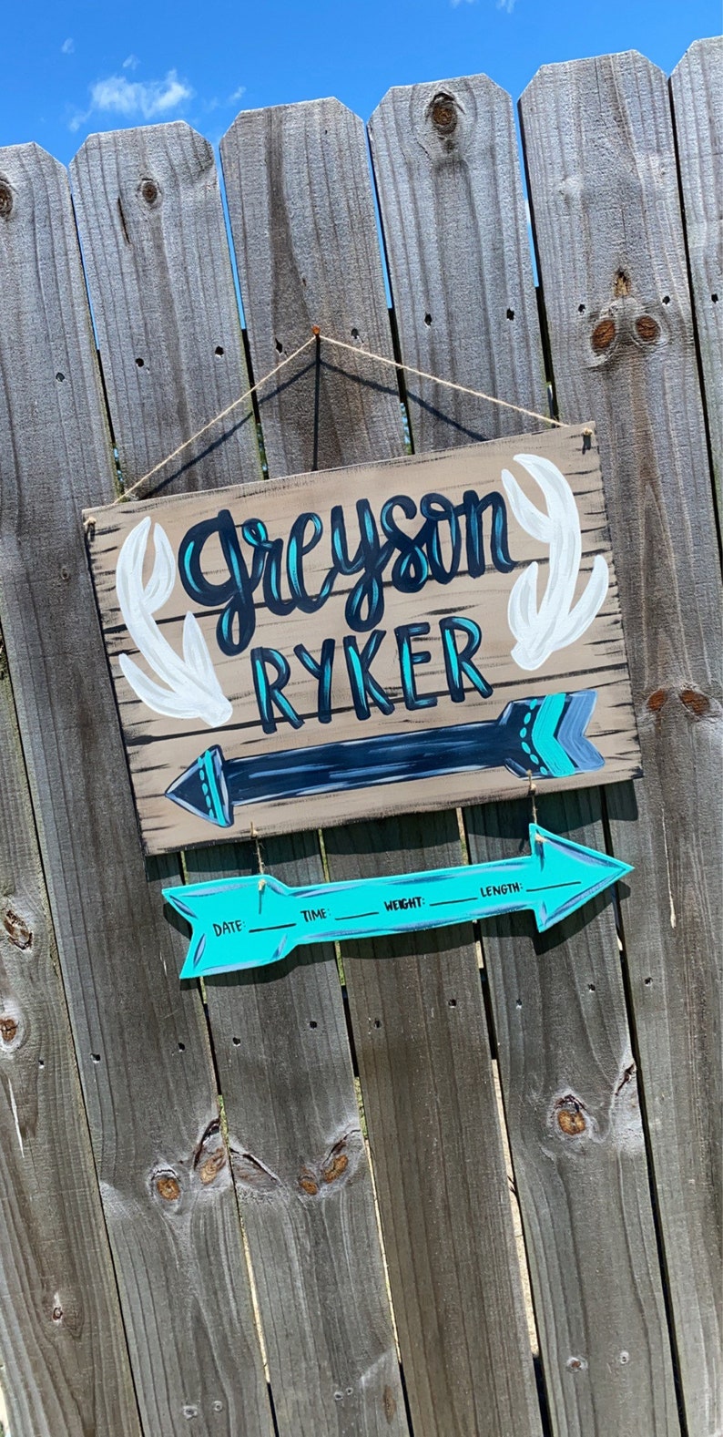 Rustic Baby Hospital Door Hanger Deer Antler Hospital Door Etsy