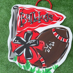Bulldog Door Hanger | Georgia Door Hanger | Go Dawgs Door Hanger | Football Door Hanger | Fall Door Hanger