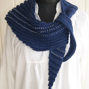 Single Bias Triangle Shawl PDF Download Instructions Knitting Wool and Beads