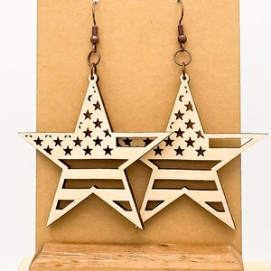 American flag earrings, Patriotic earrings, star earrings, usa earrings, Statement earrings, Big earrings, patriotic jewelry, star jewelry