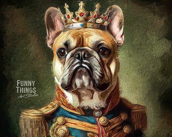 Custom Pet Portrait, Pet Royal Portrait from Photo