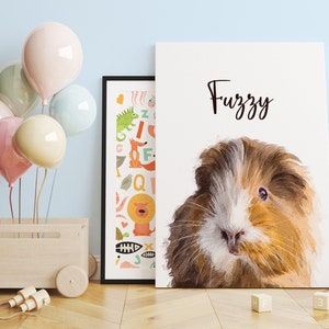 Hamster Portrait, Guinea pig portrait, Hamster painting, Custom hamster painting, Pet Portrait, Hamster Gift, Pet memorial, Guinea pig Art
