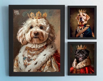 Royal Pet Portrait: Custom Dog or Cat Art (Digital File)