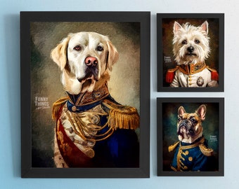 Custom Royal Dog Portrait, Renaissance Cat Painting, Pet Lovers Gift, Royal Portrait, Pet Portrait gift, Cat Painting, Wall Decor