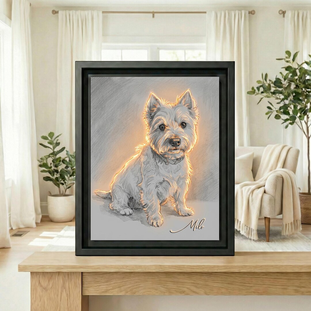 Custom Dog Portrait From Photo, Personalized Dog Print, Pet Wall Art ...