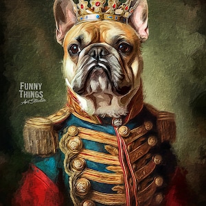 Pet Portrait from photo, Dog Royal Portrait As Gift For Pet Lover, Digital File Pet Royal Portrait, Royal Cat Portrait image 10