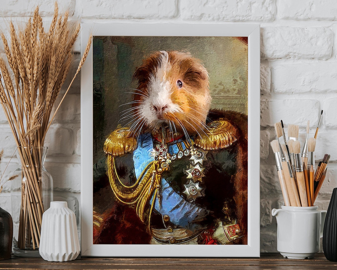 Custom Royal Pet Portrait: Renaissance Hamster or Guinea Pig
