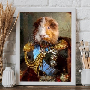 Custom Hamster Royal Portrait, Guinea pig portrait, Custom Pet Portrait, Renaissance Pet, Regal Pet Portrait, bunny portrait, rabbit poster