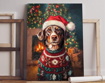 Christmas Pet Portrait: Custom Dog or Cat Royal Art (Digital File or Canvas)