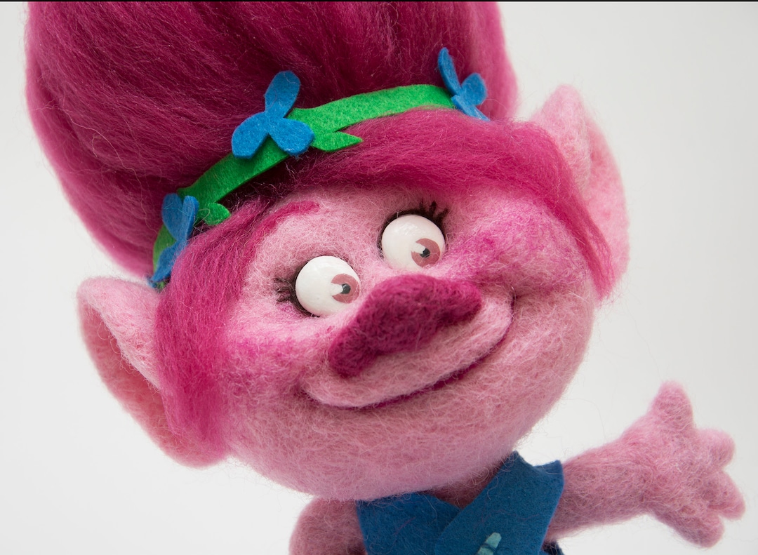 Trolls Princess Poppy Wool Toy Handmade Doll felting Interior Doll Soft Sculpture Children s Room Decor Make to Order Etsy UK