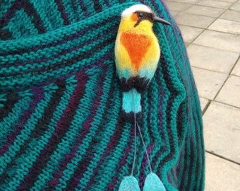 Hummingbird, felted bird, felted brooch, handmade, gift, souvenir, brooch for clothes, brooch for bag