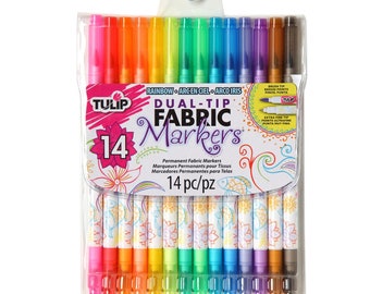 Rainbow Fabric Markers: Dual Tip, 14 Colors