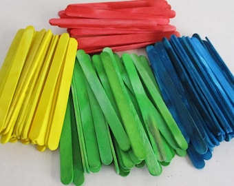 Color Wood Craft Sticks - 150 Pack for DIY Projects, Arts Crafts, Kids Activities - Vibrant Colors & Quality Wood