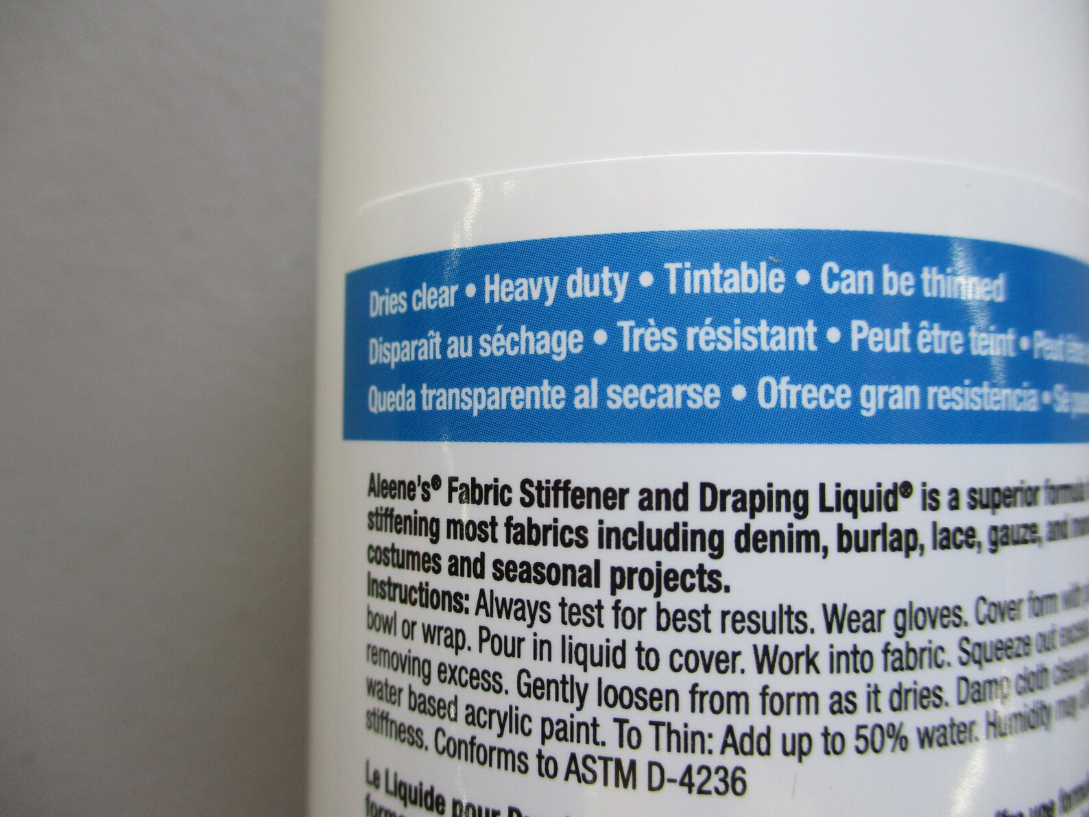 Aleene's Fabric Stiffener & Draping Liquid 16 Fl. Oz Etsy