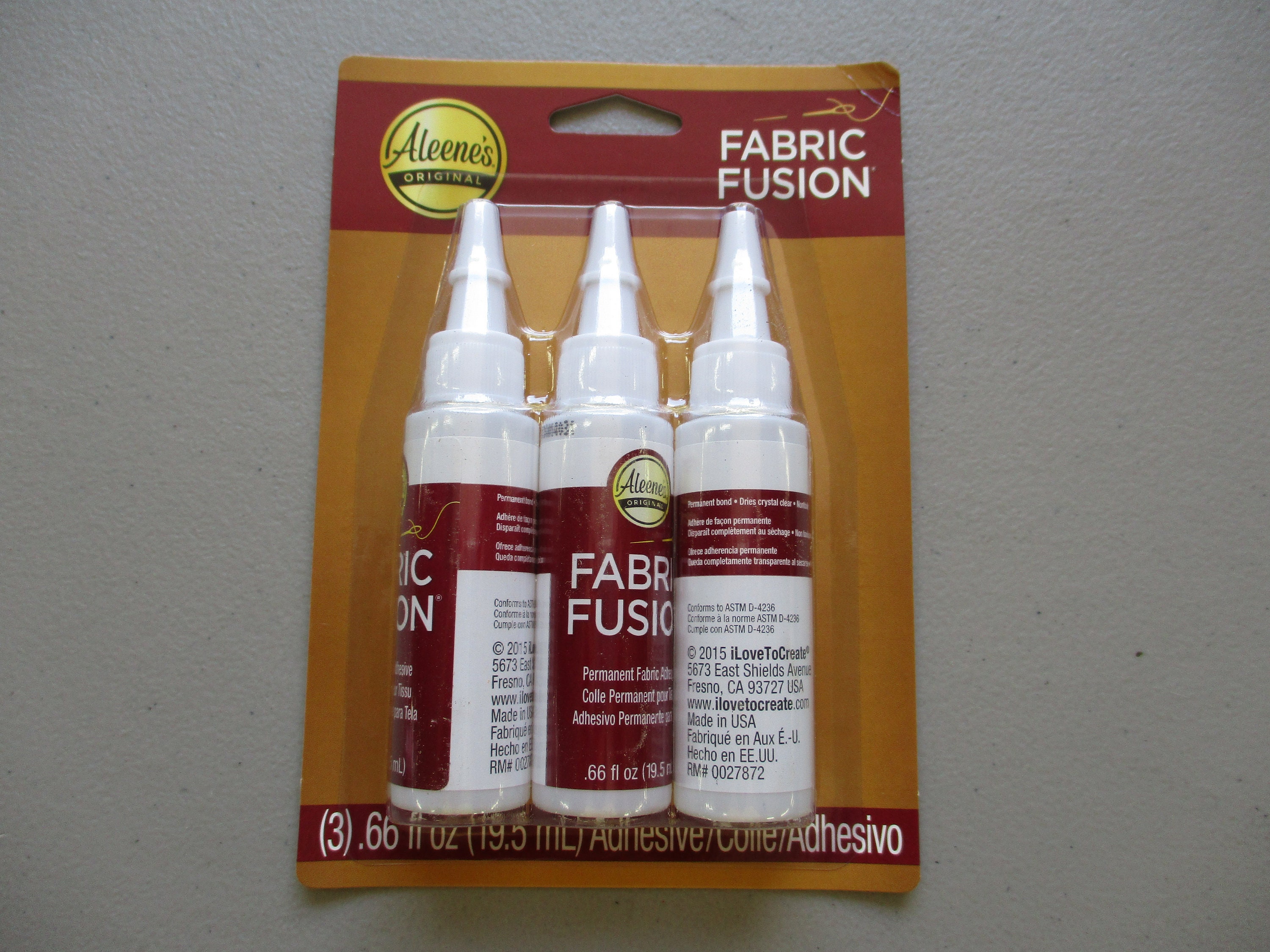 Aleene's Fabric Fusion Glue, 3-pack TRIAL Size .66 Fl Oz Fashion Emergency  