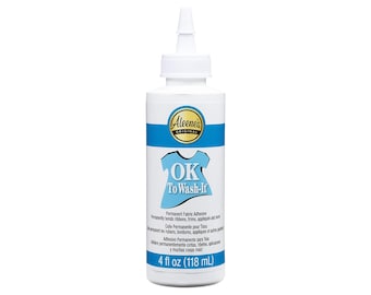 Aleene's OK to Wash-It Fabric Glue: Strong, Washable Adhesive (4oz)