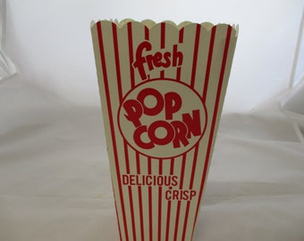 Red and White Striped Popcorn Boxes - Party Favor (Pack of 25)