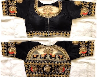 black designer blouse for saree