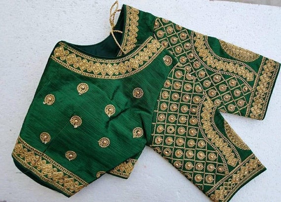 Indian Beige Art Silk Floral Design New Designer Readymade Blouse Saree Choli Top Tunic Sari Blouse For Women Wedding Wear Party Wear Blouse