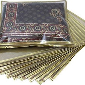 Fornitura di nozze Golden Saree Cover Bags Saree Storage Bags Dress Keeping Bags Clothes Keeping Plastic Bag Tissue Clothes Bags Organizer Case