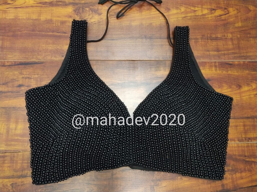 Indian Handmade High-Customization Sheer Sequin Pearl Hollow-Out Ruched Knitted Crop Top Dress