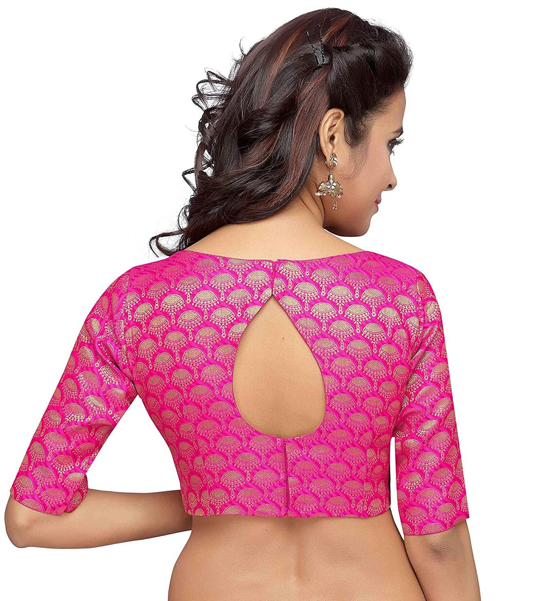 PINK Blouse Boatneck Blouse Readymade Bride Designer Saree | Etsy