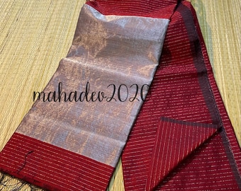 New Arrival red Cotton silk Saree with zari check work Handloom Soft Saree For Women Wedding Sari Bridal Sari Bridesmaids Saree Blouse