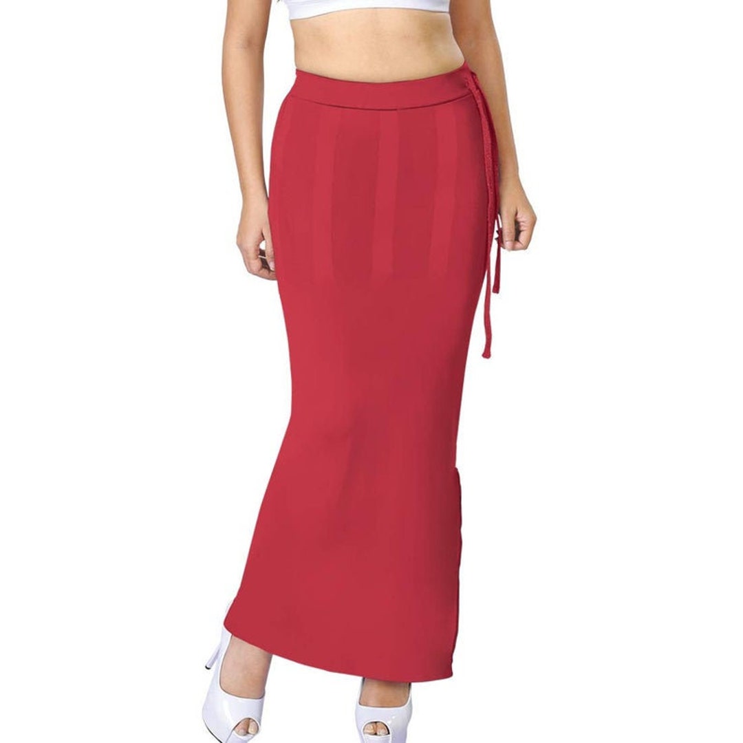 Red Women's Saree Shapewear Blended Mermaid Petticoat Stitched Lehenga  Women Strechable Sari Skirt for Bridesmaid Solid Plain Skirt -   Australia