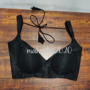 Nieuwe aankomst zwarte blouse Dupin Silk Saree-blouse Sabyasachi Design Blouse partij bruiloft Indiase bruids Choli crop top rok bruidsmeisjes