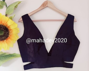 Schwarze Saree Bluse Readymade Sweetheart Neck Designer Solid Uni Saree Bluse Damen Tragen Choli Indische Hochzeitsmode Stoff Craft Tunika Top