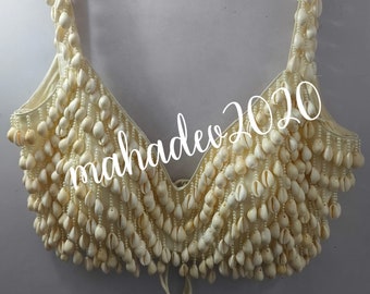 New Arrival White sea shell Heavy Beaded Blouse Designer Saree blouse Cocktail Party Wedding Bridal Sari Choli Crop Top Bridesmaid Blouse