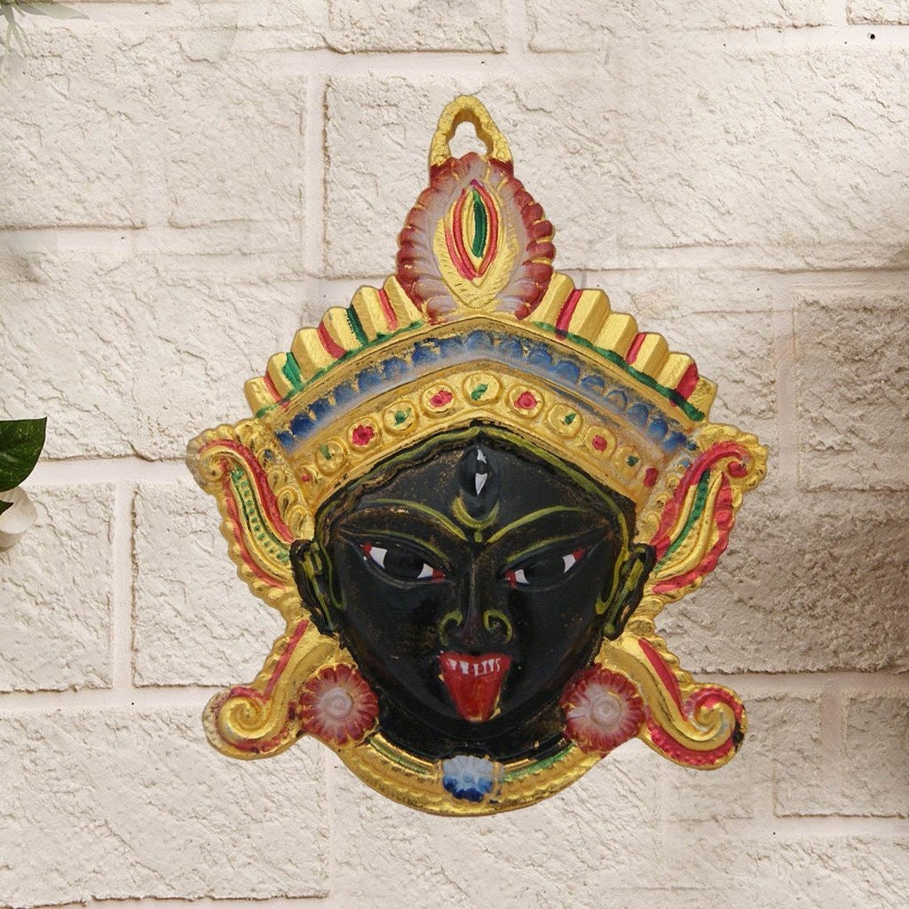 LARGE Rare Goddess Kali Maa / Mata Durga Wall Hanging Face -  Denmark