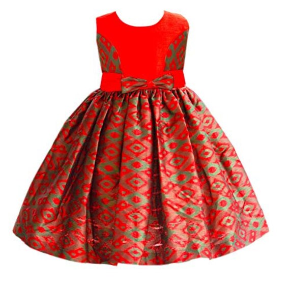 New Born Baby Girl Dress Baby Girls Ikkat Silk Frock Etsy