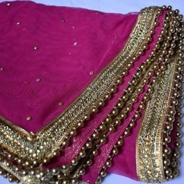Sabyasachi Net Dupatta Indian Pakistani Designer Chunni Stole Scarves gold embroidery Net for Lehenga Suit Salwar Kameez for Women and Girls