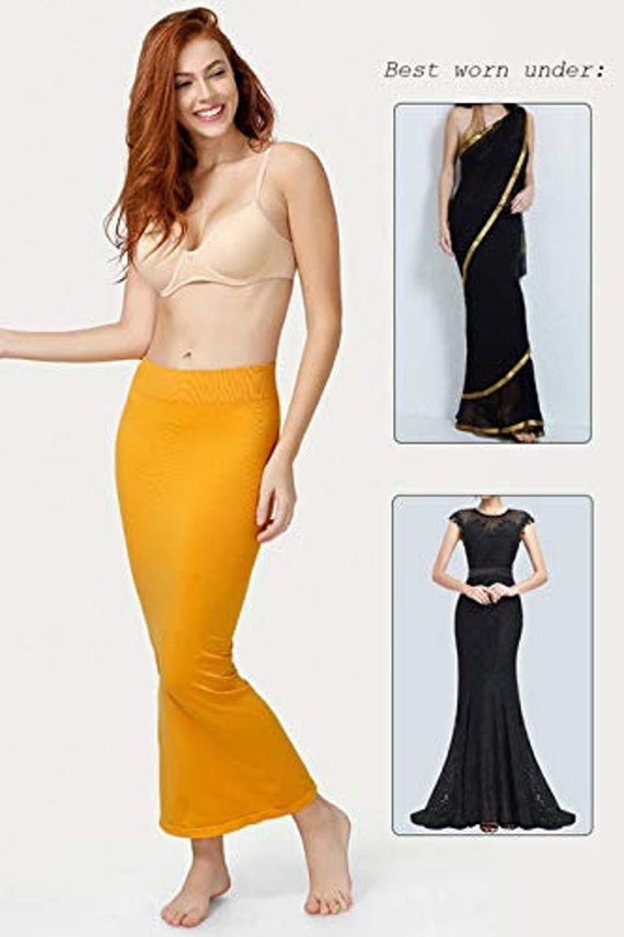 Musturd Women Saree Shapewear With Side Slit Mermaid Petticoat