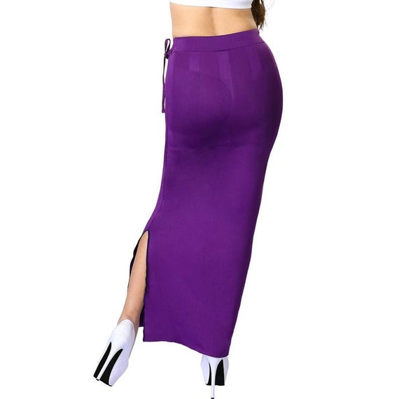 Purple Women's Saree Shapewear Blended Mermaid Petticoat Stitched