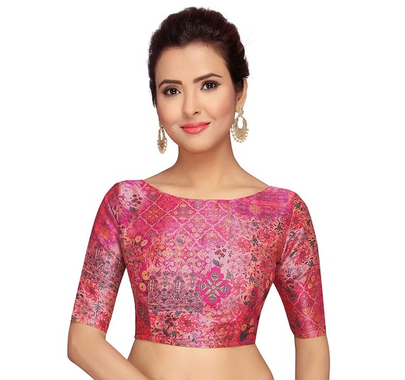Boat neck saree jacket deals design