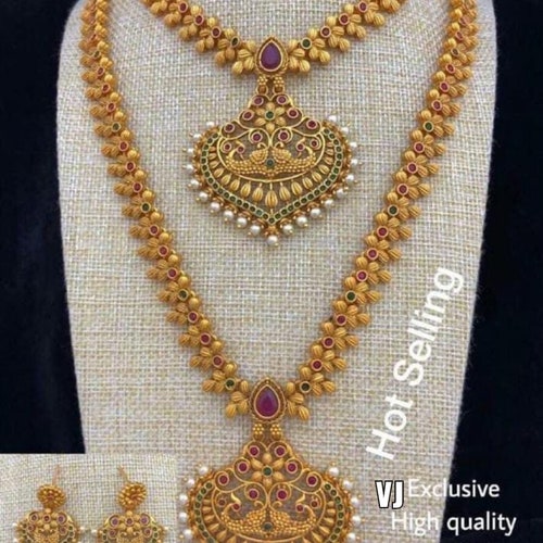 Tarinika Neysa Antique Goldplated Necklace and Earrings Etsy