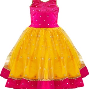 Rajasthani Lehenga, Pavadai For New Born Baby Kids Lehenga Indian traditional silk Net lehanga choli South Pavadai Set Festive Ethnic Wear