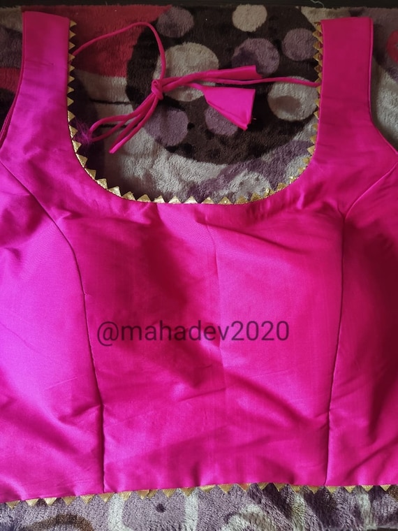 Hot Pink Blouse Readymade Saree Blouse Designer Solid Plain Blouse