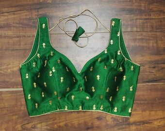 Bluzka Sabyasachi z dekoltem w serek, gotowa bluzka Sari, bluzka z kolekcji Designer Sequence, ślubna indyjska, ślubna, Sari Choli, krótki top na spódnicy, prezent dla druhny