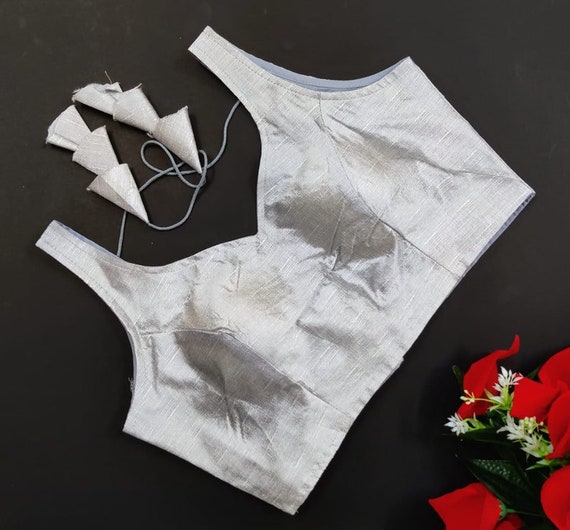 blouse for plain grey saree