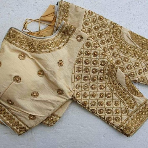 golden blouse embroidery designs