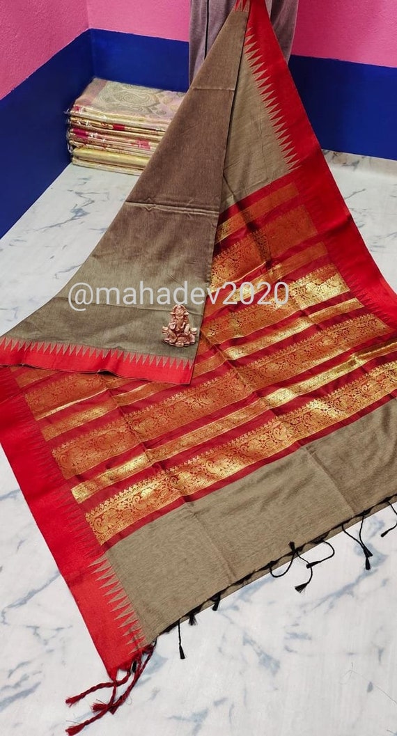 temple border handloom sarees