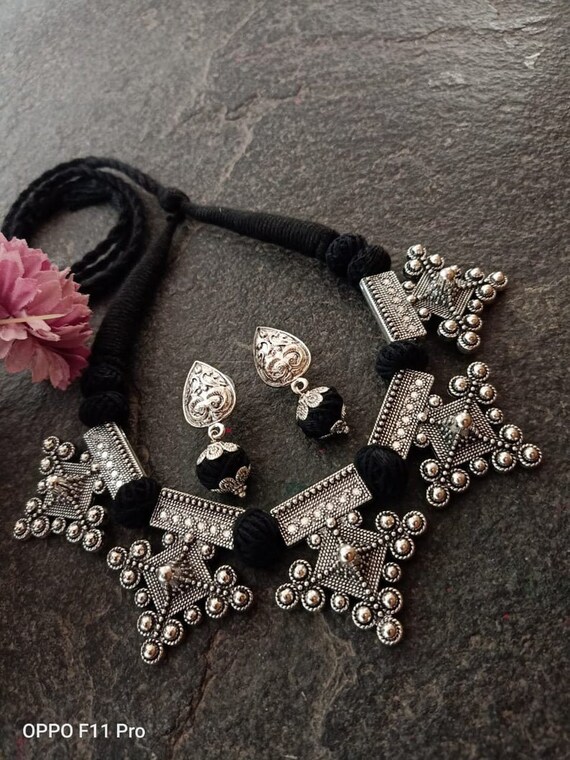 Choker Oxidized Jewellery Indian Jewelry Traditional Jewelery