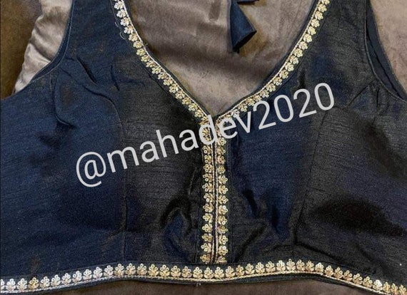 Black Silk Saree Blouse Sabyasachi Readymade Sari Blouse Designer