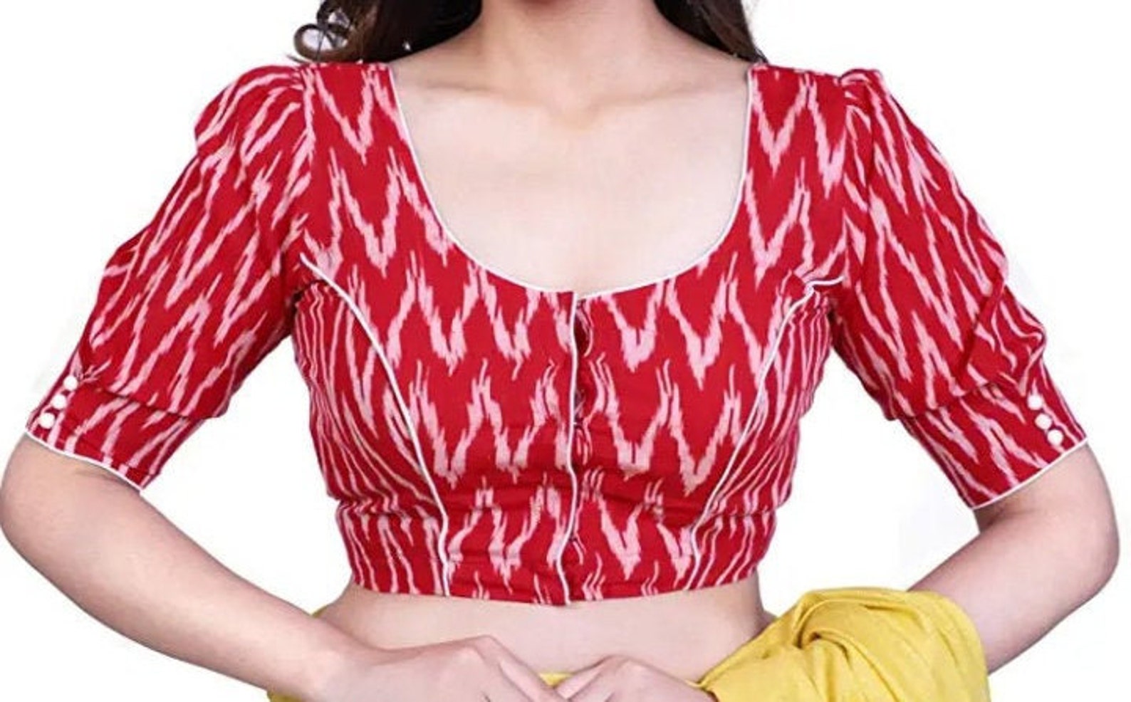 ikkat cotton blouse pieces
