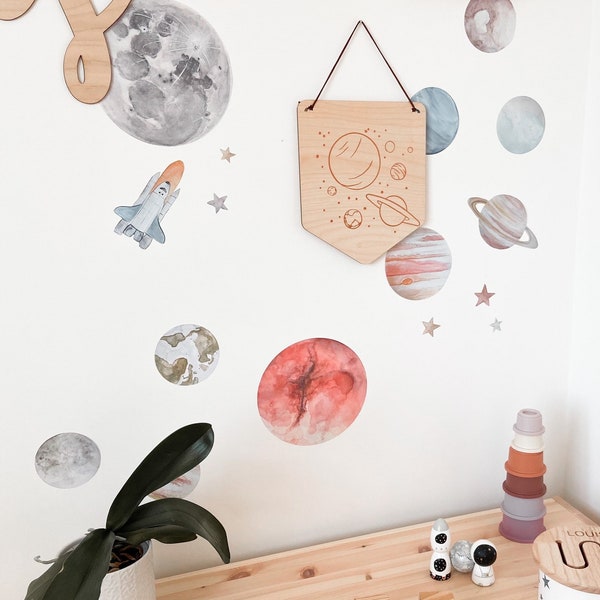 SPACE Reusable Fabric Decal Wall Stickers